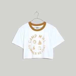 Madewell Camp Resort Ringer Crop Tee sz S
